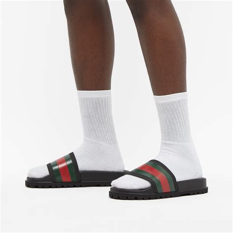 gucci rubber pursuit slides|bloomingdale's Gucci slides.